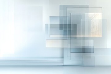 Fototapeta premium This image exhibits a serene layered composition featuring translucent shapes in soft hues, conveying tranquility and a sense of modern artistic expression.