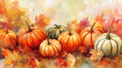 Pumpkin in Fall for holiday seasonal decoration.