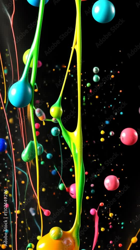 Poster dynamic splashes of vibrant colors against a dark backdrop create an energetic visual spectacle