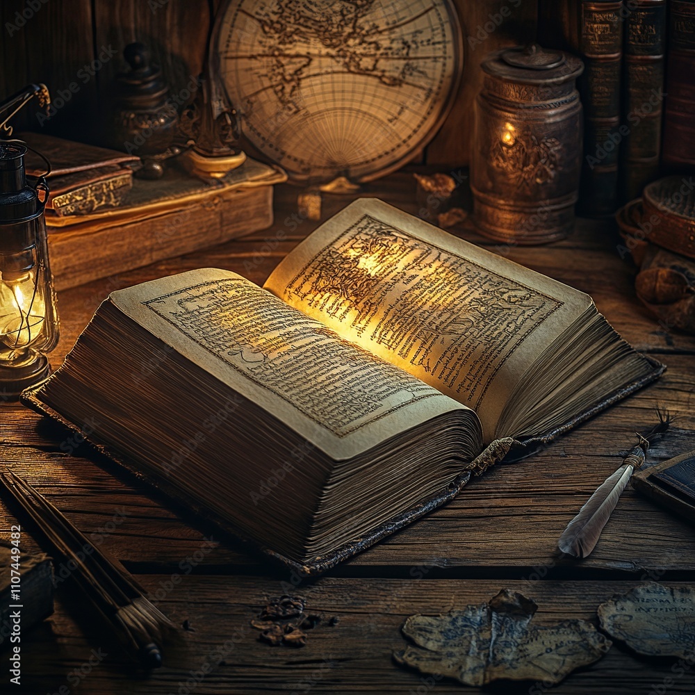 Poster this enchanting image showcases an open book with glowing pages, symbolizing the illumination of kno