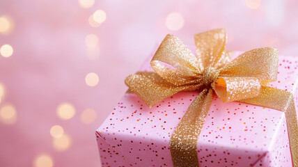 Fototapeta premium Bokeh light effect on a gift box
