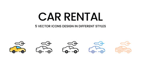 Car Rental icons different stock vector illustration