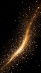 Obraz premium burst of shimmering metallic dust, radiating gold tones particles sparkling against black background