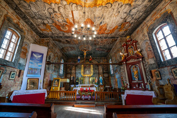 Historic wooden church of St. Nicholas in Slopanowo, Greater Poland Voivodeship, Poland