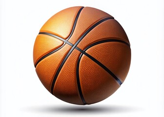 Fototapeta premium Elevate your marketing with aerial photography of a basketball icon in crisp black line art, perfect for sports graphics, illustrations, and clipart on a white backdrop.