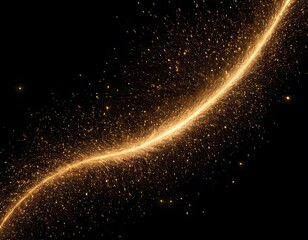 Obraz premium burst of shimmering metallic dust, radiating gold tones particles sparkling against black background