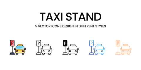 Taxi Stand icons different stock vector illustration