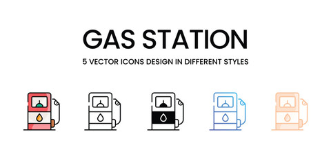 Gas Station icons different stock vector illustration