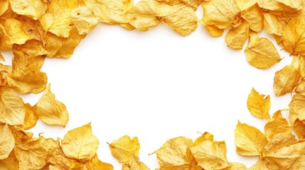 Fototapeta premium Yellow leaf frame