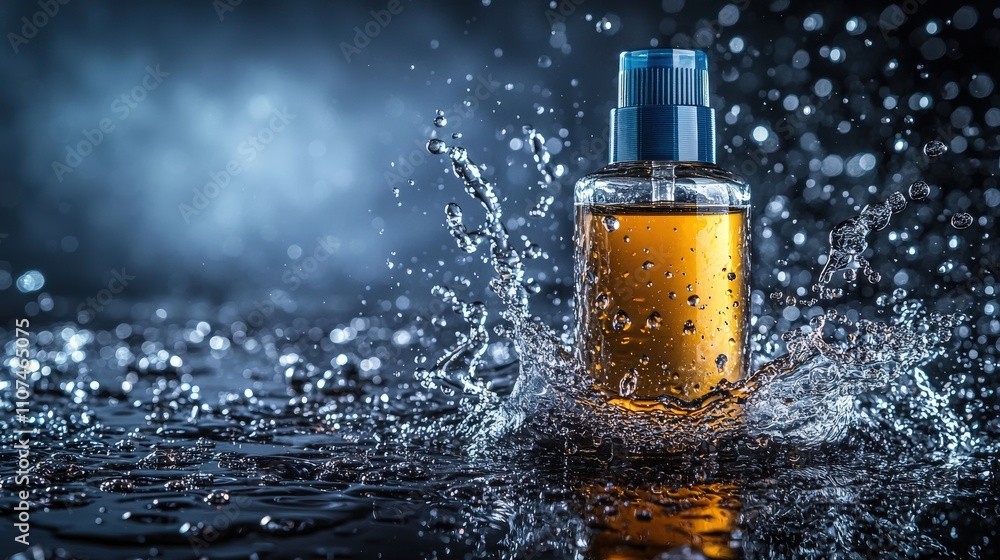 Poster spilled toner droplets create artistic canvas splash studio setting product photography close-up vie