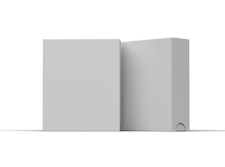 Naklejka premium Render of a rectangular sliding drawer box on a light background