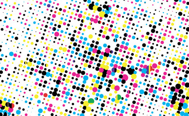 abstract colorful background with circles, abstract background with halftone cmyk dote pattern set, seamless pattern with dots, a colorful pattern of dots on a white background
