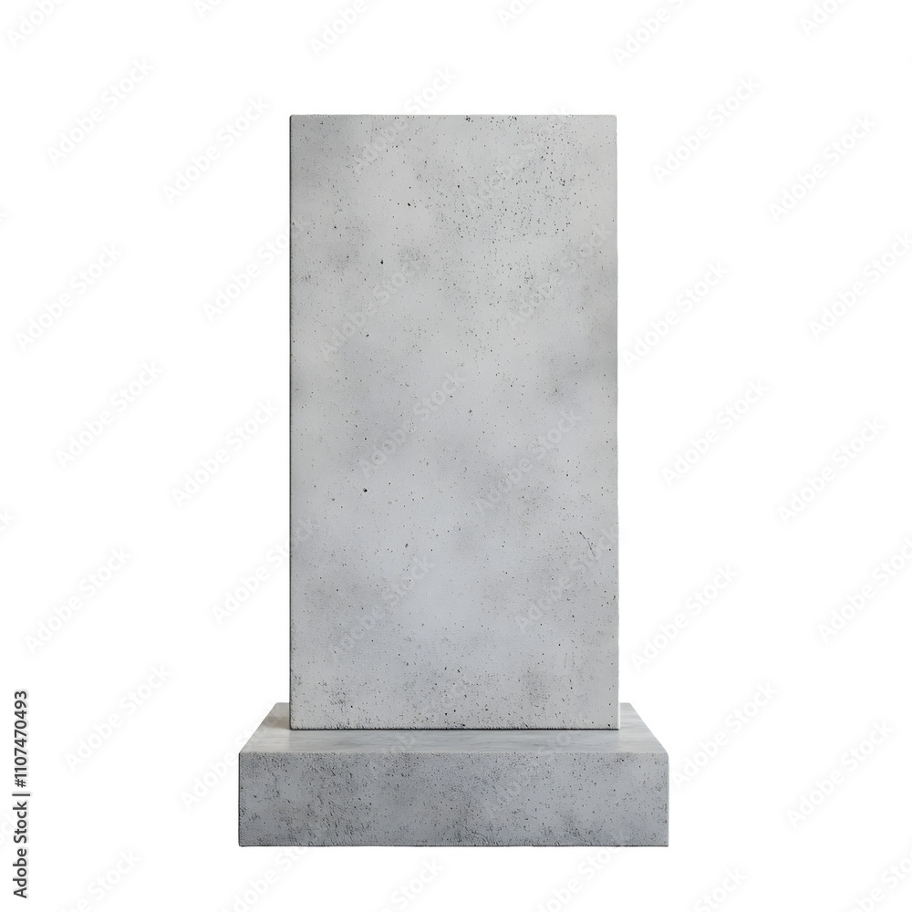 Poster Simple yet impactful empty concrete slab on a base, creating a striking backdrop with a clear background