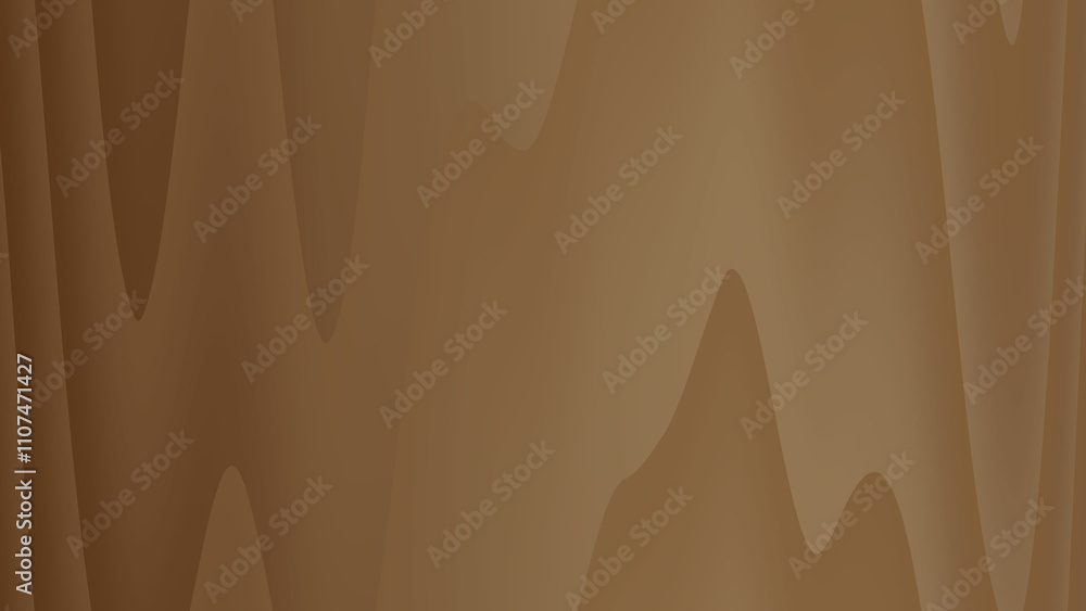 Poster abstract brown wavy background with gradient shades and smooth curves.