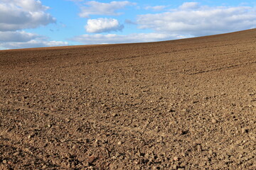 Feld abgeernted, fruchtbare erde, umgeackert, Landschaft 