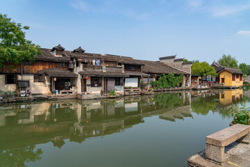 Obraz premium Anchang Ancient Town Scenic Area in Shaoxing, Zhejiang, China