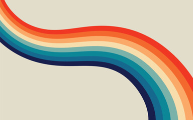 Groovy retro pattern Vintage grunge colorful stripes vector background	