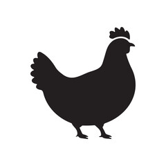 Fat Chicken silhouette vector illustration