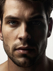 Obraz premium A monochrome, blurred portrait emphasizing light and texture.