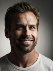 Obraz premium A monochrome, blurred portrait emphasizing light and texture.