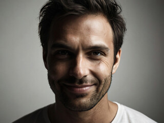 Obraz premium A monochrome, blurred portrait emphasizing light and texture.