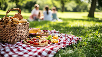 Enjoying a perfect labor day picnic a family's delight in nature's embrace