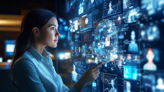 Exploring the future a diverse team of professionals analyzing data through innovative technology interfaces