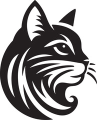 Obraz premium Cat head silhouette vector kitten icon illustration.