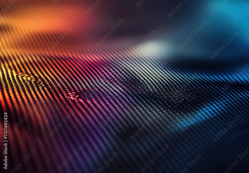 Poster abstract close-up of a colorful surface with intricate texture and dynamic reflections, evoking a se