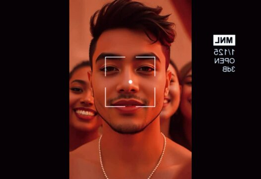 Jovem homem com amigas tirando foto.