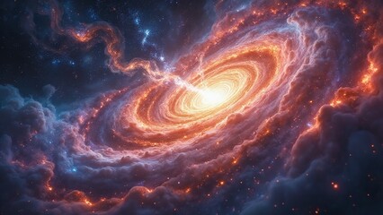 Obraz premium Digital artwork of cosmic scene gas dust radiant core