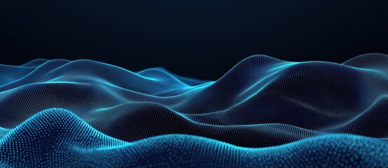 Fototapeta premium Abstract Digital Landscape with Flowing Waves of Light and Color for Modern Design Projects, Presentations, and Creative Visuals