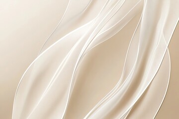 Obraz premium Elegant Beige and White Fabric Drapes Flowing Gracefully