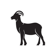 Obraz premium Goat logo silhouette vector illustration