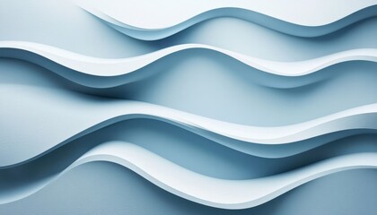 Fototapeta premium Abstract waves of soft blue shapes flowing across a smooth surface, creating a serene and calming visual effect, perfect for artistic and design projects.
