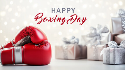Boxing Gloves and Wrapped Gifts for Boxing Day