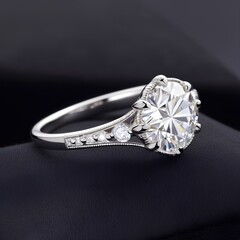 Unique design diamond finger ring, nice looking, front view, marriage item.