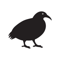 Single Kiwi bird silhouette vector illustration
