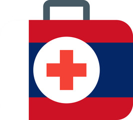 Obraz premium Laos flag on Doctor bag
