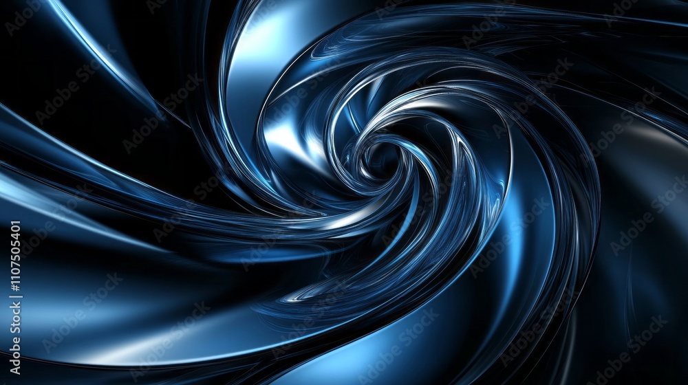 Poster dynamic curves and blurs on fractal graphics. futuristic science and technology concept with deep te