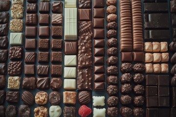 Obraz premium Assortment of chocolates on tray