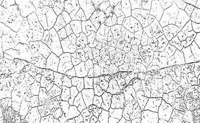 Naklejka premium broken land effect background, grunge drawing of cracked walls, vintage grunge texture, a black and white drawing of a cracked land, grunge texture of old paint wall, vintage cracked background, 