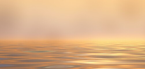 Fototapeta premium Soft golden gradient holographic ocean calm with blurred pastel background, Generative Ai