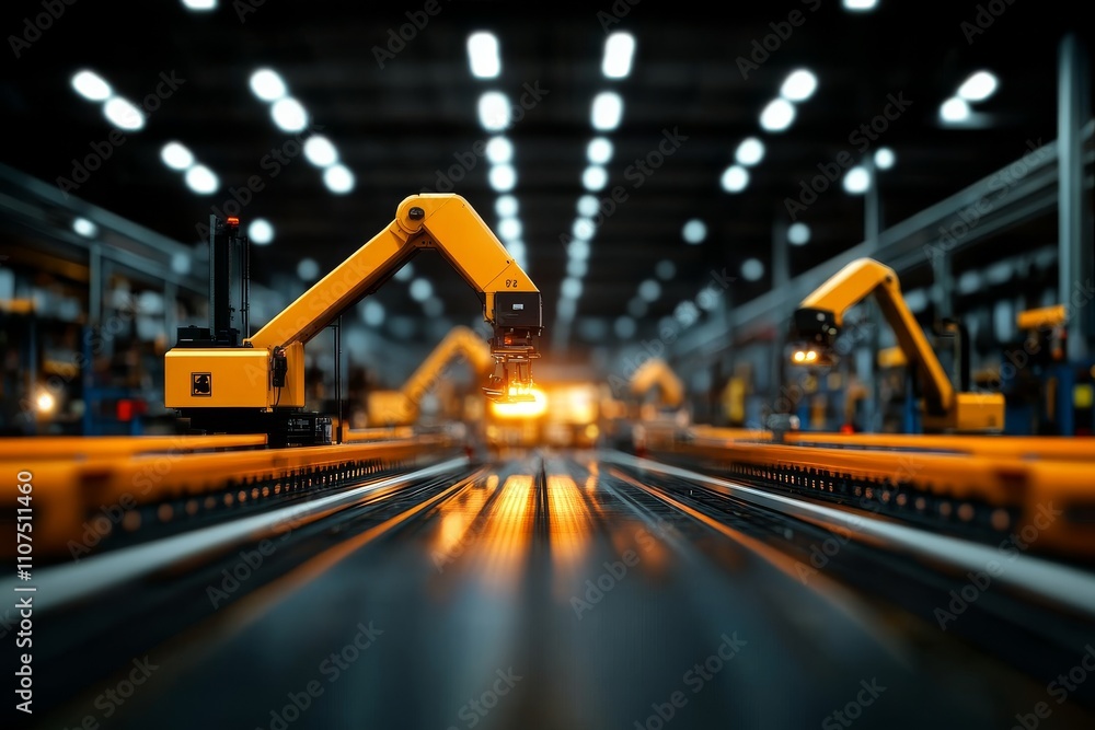Aufkleber advanced robotic arms are seen precisely operating in a sophisticated warehouse, embodying the inter