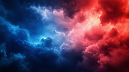 Fototapeta premium Vibrant Red and Blue Fantasy Cloudscape