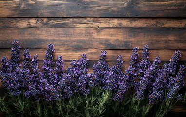 Serene Lavender on Rustic Wood: Aromatherapy & Relaxation