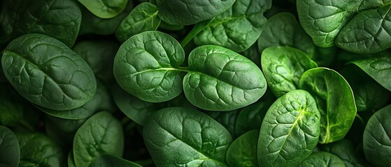 Obraz premium Closeup of spinach plants in a vegetable garden, organic growth, vibrant green leaves, and healthy garden setting