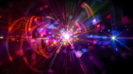 Obraz premium Lens Flare Overlay Texture with Colorful Light Effects