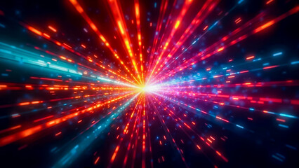 Obraz premium Abstract Light Burst with Colorful Rays