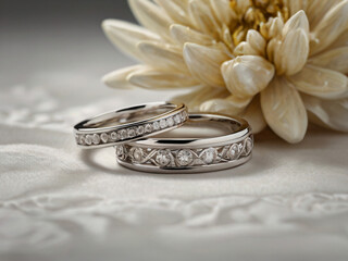 Wedding ring crafted with a radiant diamond.